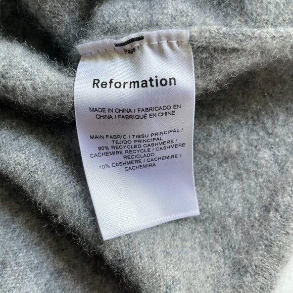 Reformation Doreen Cashmere Sweater Polo Dress Gray XS Long Sleeve - Picture 8 of 10